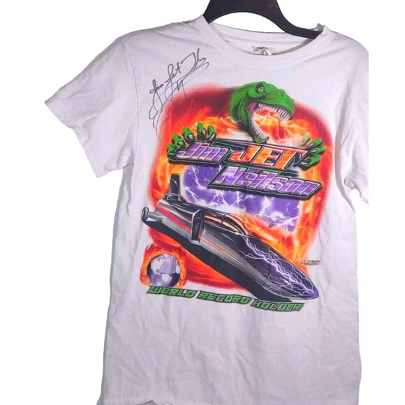 Jim Jet Neilson Signed Autograph T-Shirt Jet Car Racing World Record Hol… - Picture 2 of 4